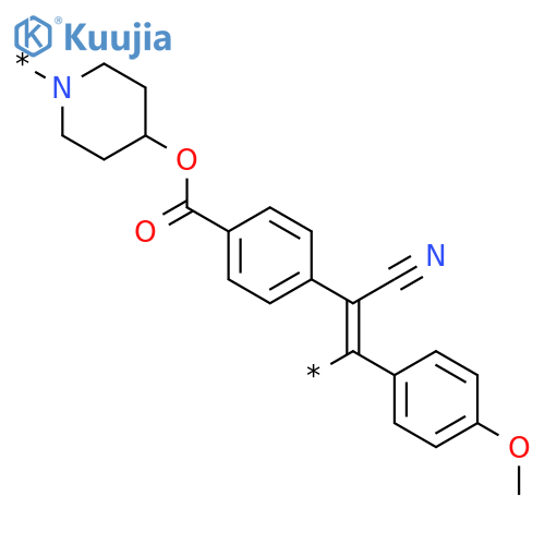 Poly[1,4-piperidinediyloxycarbonyl-1,4-phenylene[1-cyano-2-(4-methoxyphenyl)-1,2-ethenediyl]] structure