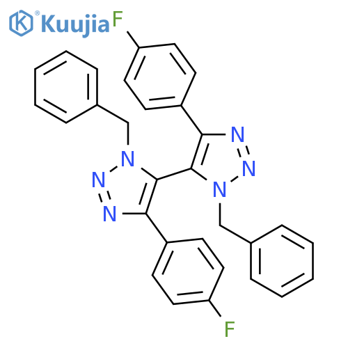 5,5'-Bi-1H-1,2,3-triazole, 4,4'-bis(4-fluorophenyl)-1,1'-bis(phenylmethyl)- structure