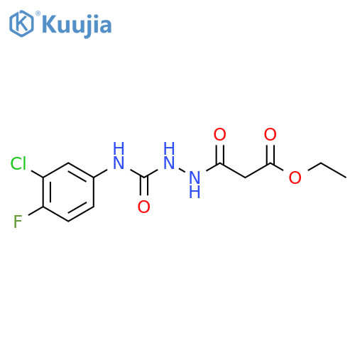 Ethyl 3-(2-((3-chloro-4-fluorophenyl)carbamoyl)hydrazinyl)-3-oxopropanoate structure