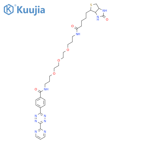 1H-Thieno[3,4-d]imidazole-4-pentanamide, hexahydro-2-oxo-N-[15-oxo-15-[4-[6-(2-pyrimidinyl)-1,2,4,5-tetrazin-3-yl]phenyl]-4,7,10-trioxa-14-azapentadec-1-yl]-, (3aS,4S,6aR)- structure