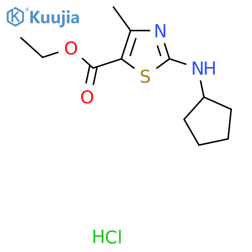 ethyl 2-(cyclopentylamino)-4-methyl-1,3-thiazole-5-carboxylate hydrochloride structure