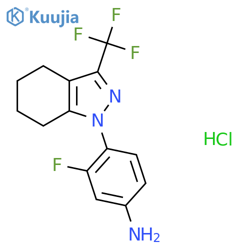 3-Fluoro-4-[3-(trifluoromethyl)-4,5,6,7-tetrahydroindazol-1-yl]aniline;hydrochloride structure