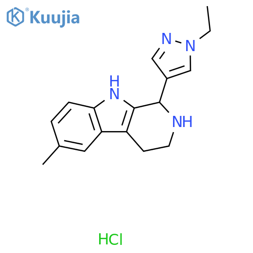 1-(1-Ethylpyrazol-4-yl)-6-methyl-2,3,4,9-tetrahydro-1H-pyrido[3,4-b]indole;hydrochloride structure