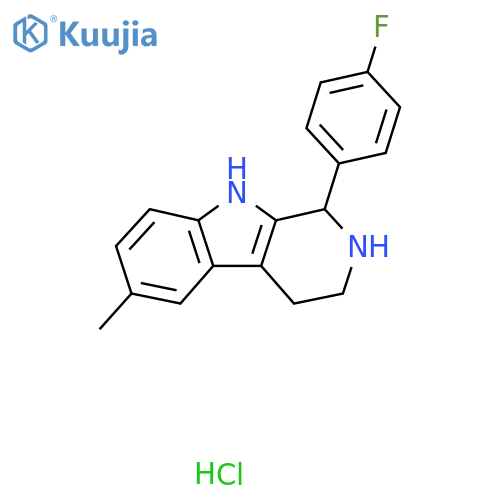 1-(4-Fluorophenyl)-6-methyl-2,3,4,9-tetrahydro-1H-pyrido[3,4-b]indole;hydrochloride structure