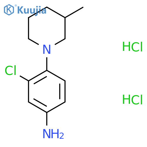 3-Chloro-4-(3-methylpiperidin-1-yl)aniline;dihydrochloride structure