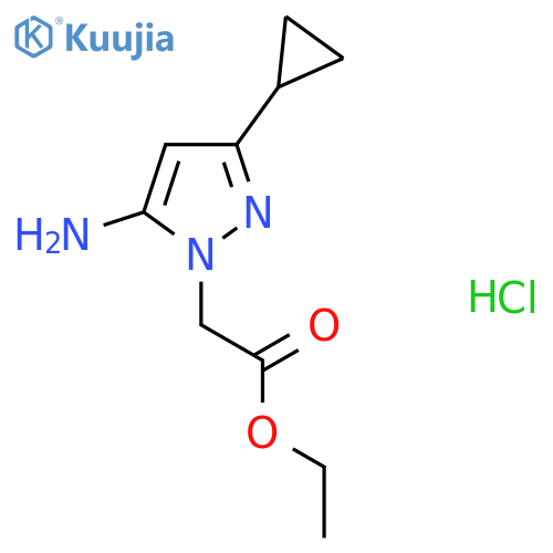 Ethyl 2-(5-amino-3-cyclopropylpyrazol-1-yl)acetate;hydrochloride structure