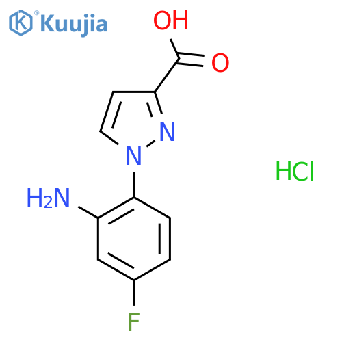 1-(2-amino-4-fluorophenyl)-1H-pyrazole-3-carboxylic acid structure