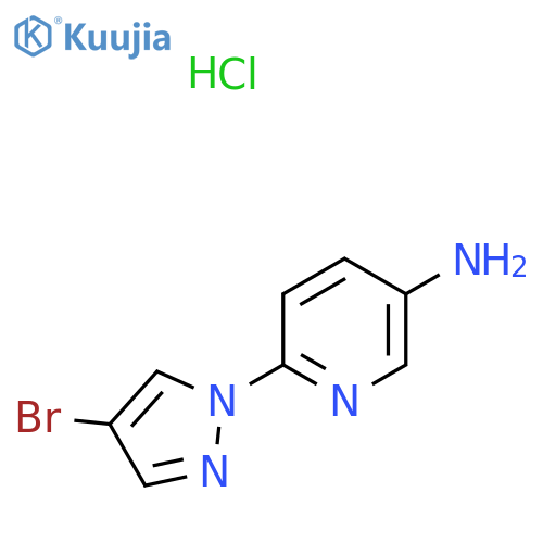 6-(4-Bromopyrazol-1-yl)pyridin-3-amine;hydrochloride structure