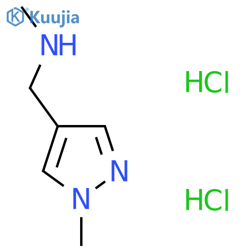N-methyl-1-(1-methylpyrazol-4-yl)methanamine;dihydrochloride structure
