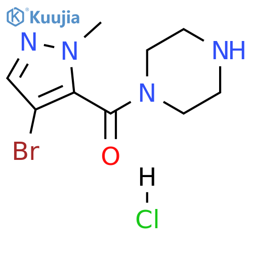 1-(4-bromo-1-methyl-1H-pyrazole-5-carbonyl)piperazine hydrochloride structure