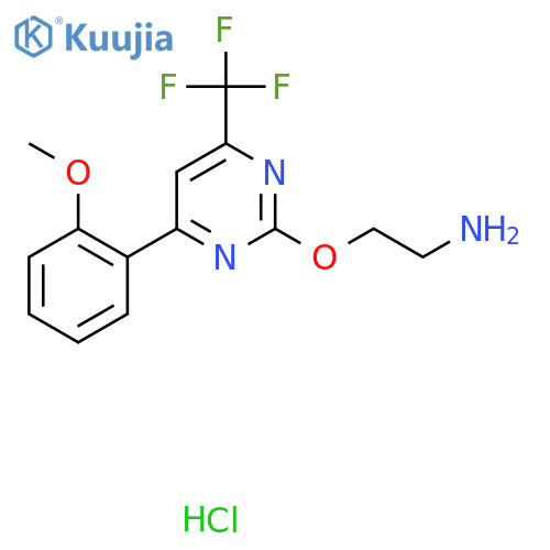 2-[4-(2-Methoxyphenyl)-6-(trifluoromethyl)pyrimidin-2-yl]oxyethanamine;hydrochloride structure