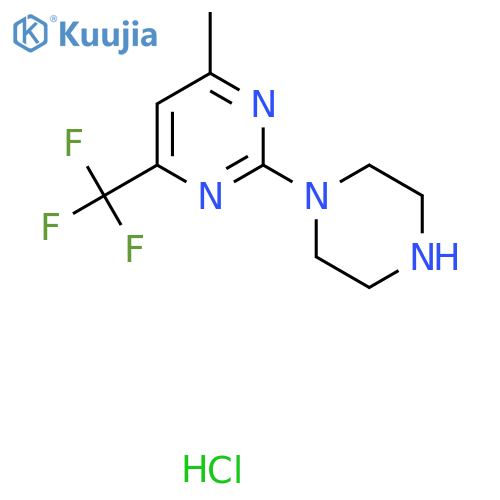 4-Methyl-2-piperazin-1-yl-6-(trifluoromethyl)pyrimidine hydrochloride structure