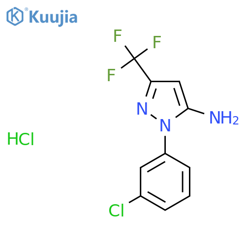 2-(3-Chlorophenyl)-5-(trifluoromethyl)pyrazol-3-amine;hydrochloride structure