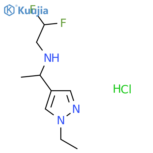 N-[1-(1-Ethylpyrazol-4-yl)ethyl]-2,2-difluoroethanamine;hydrochloride structure