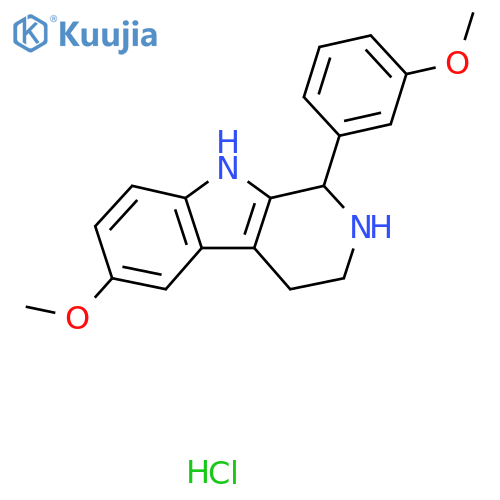6-Methoxy-1-(3-methoxyphenyl)-2,3,4,9-tetrahydro-1H-pyrido[3,4-b]indole;hydrochloride structure