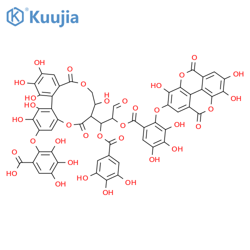 D-Glucose, cyclic 4&reg;2:6&reg;2'-[(1S)-4-(6-carboxy-2,3,4-trihydroxyphenoxy)-4',5,5',6,6'-pentahydroxy[1,1'-biphenyl]-2,2'-dicarboxylate]2-[2-[(5,10-dihydro-3,7,8-trihydroxy-5,10-dioxo[1]benzopyrano[5,4,3-cde][1]benzopyran-2-yl)oxy]-3,4,5-trihydroxybenz structure