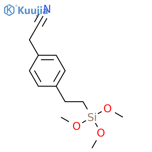 Benzeneacetonitrile, 4-[2-(trimethoxysilyl)ethyl]- structure