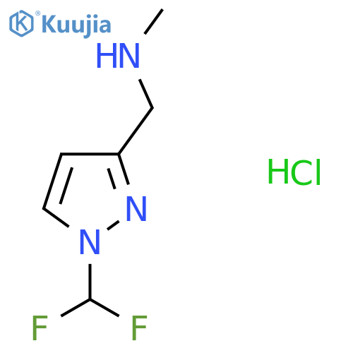 1-[1-(Difluoromethyl)pyrazol-3-yl]-N-methylmethanamine;hydrochloride structure
