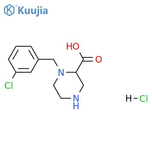 1-(3-Chloro-benzyl)-piperazine-2-carboxylic acid hydrochloride structure