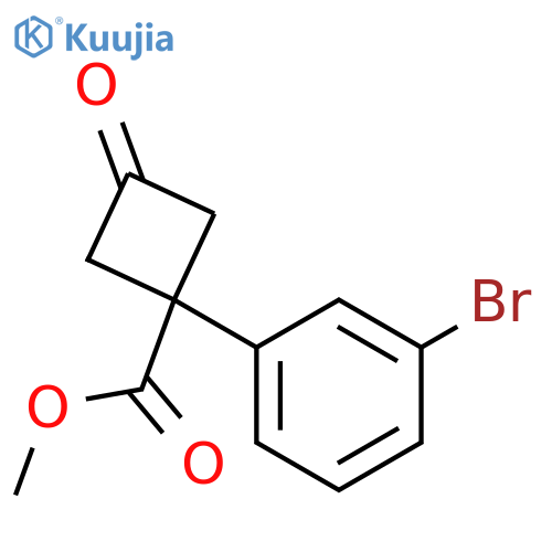 methyl 1-(3-bromophenyl)-3-oxocyclobutane-1-carboxylate structure