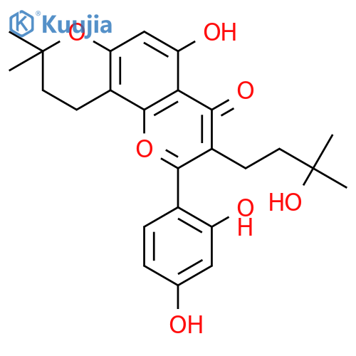 2-(2,4-dihydroxyphenyl)-5-hydroxy-3-(3-hydroxy-3-methylbutyl)-8,8-dimethyl-9,10-dihydro-4H,8H-pyrano[2,3-f]chromen-4-one structure