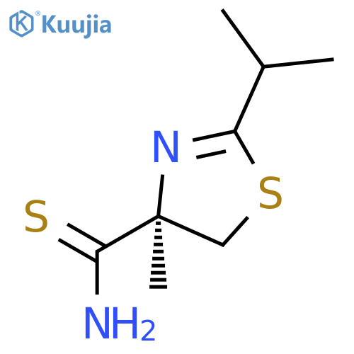 4-Thiazolecarbothioamide, 4,5-dihydro-4-methyl-2-(1-methylethyl)-, (S)- structure