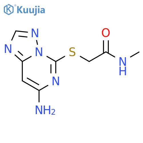 Acetamide,2-[(7-amino[1,2,4]triazolo[1,5-c]pyrimidin-5-yl)thio]-N-methyl- structure