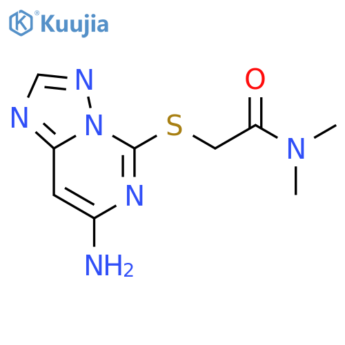 Acetamide,2-[(7-amino[1,2,4]triazolo[1,5-c]pyrimidin-5-yl)thio]-N,N-dimethyl- structure