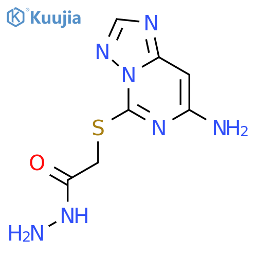 Acetic acid,2-[(7-amino[1,2,4]triazolo[1,5-c]pyrimidin-5-yl)thio]-, hydrazide structure