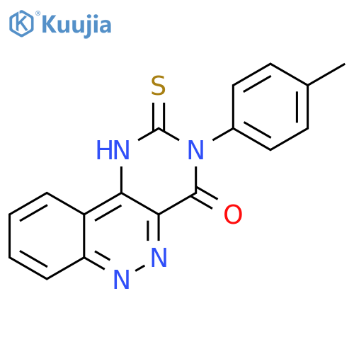 Pyrimido[5,4-c]cinnolin-4(1H)-one, 2,3-dihydro-3-(4-methylphenyl)-2-thioxo- structure