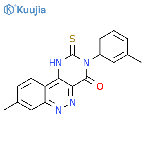 Pyrimido[5,4-c]cinnolin-4(1H)-one, 2,3-dihydro-8-methyl-3-(3-methylphenyl)-2-thioxo- structure