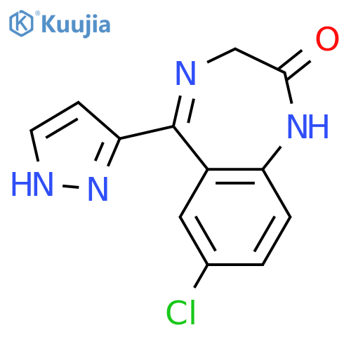2H-1,4-Benzodiazepin-2-one, 7-chloro-1,3-dihydro-5-(1H-pyrazol-3-yl)- structure