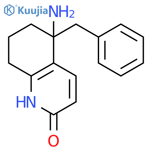 2(1H)-Quinolinone, 5-amino-5,6,7,8-tetrahydro-5-(phenylmethyl)- structure