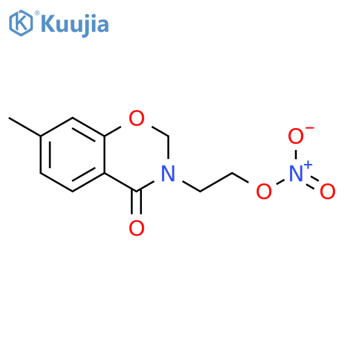 4H-1,3-Benzoxazin-4-one, 2,3-dihydro-7-methyl-3-[2-(nitrooxy)ethyl]- structure