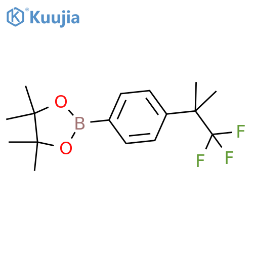 4,4,5,5-Tetramethyl-2-(4-(1,1,1-trifluoro-2-methylpropan-2-yl)phenyl)-1,3,2-dioxaborolane structure
