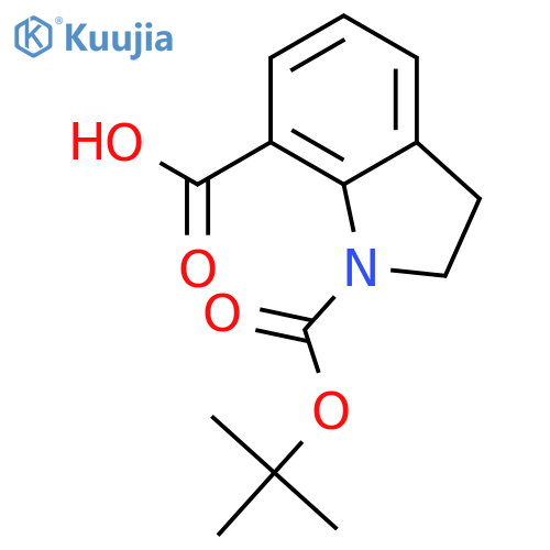 1-\u200bBoc-\u200bindoline-\u200b7-\u200bcarboxylic Acid structure