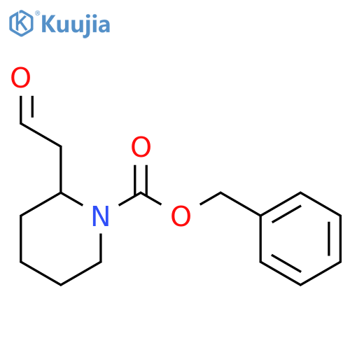1-Piperidinecarboxylicacid, 2-(2-oxoethyl)-, phenylmethyl ester, (2R)- structure