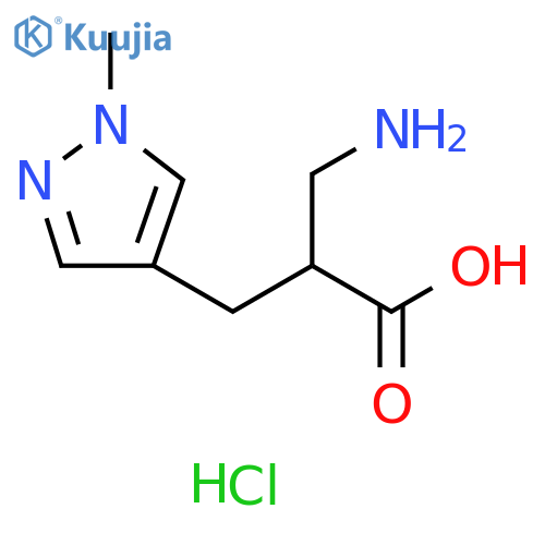 3-amino-2-(1-methyl-1H-pyrazol-4-yl)methylpropanoic acid hydrochloride structure