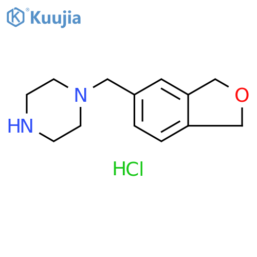 1-(1,3-dihydroisobenzofuran-5-ylmethyl)piperazine;dihydrochloride structure