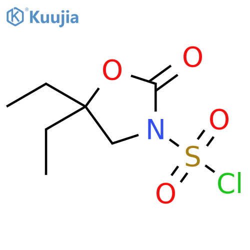 5,5-diethyl-2-oxo-1,3-oxazolidine-3-sulfonyl chloride structure