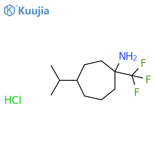 4-(Propan-2-yl)-1-(trifluoromethyl)cycloheptan-1-amine hydrochloride structure