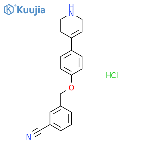 3-4-(1,2,3,6-tetrahydropyridin-4-yl)phenoxymethylbenzonitrile hydrochloride structure