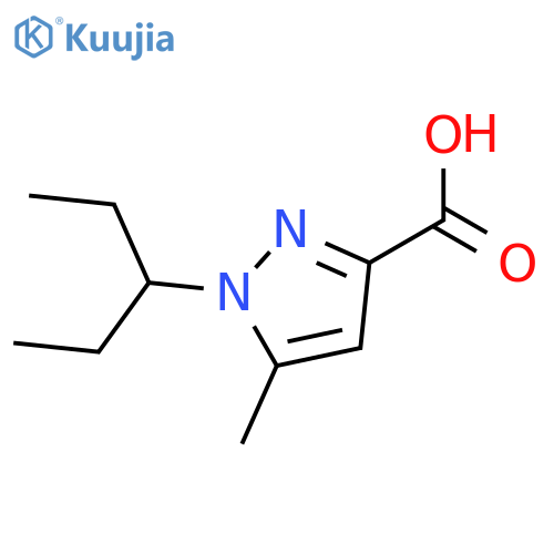 5-methyl-1-(pentan-3-yl)-1H-pyrazole-3-carboxylic acid structure