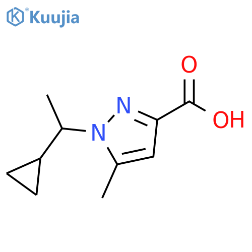 1-(1-cyclopropylethyl)-5-methyl-1H-pyrazole-3-carboxylic acid structure