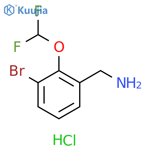 3-bromo-2-(difluoromethoxy)phenylmethanamine hydrochloride structure