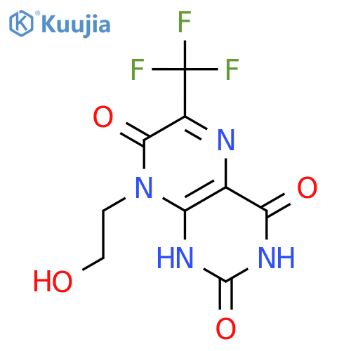 2,4,7(1H,3H,8H)-Pteridinetrione, 8-(2-hydroxyethyl)-6-(trifluoromethyl)- structure
