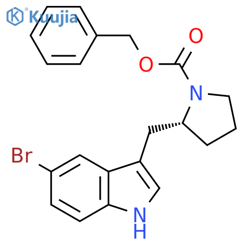 (R)-Benzyl 2-((5-bromo-1H-indol-3-yl)methyl)pyrrolidine-1-carboxylate structure