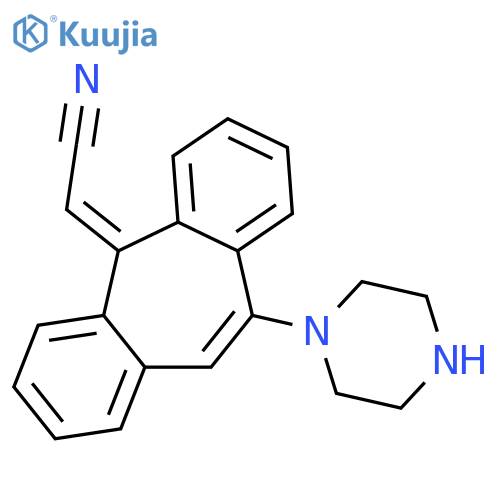 Acetonitrile, [10-(1-piperazinyl)-5H-dibenzo[a,d]cyclohepten-5-ylidene]- structure