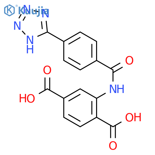 1,4-Benzenedicarboxylic acid, 2-[[4-(1H-tetrazol-5-yl)benzoyl]amino]- structure