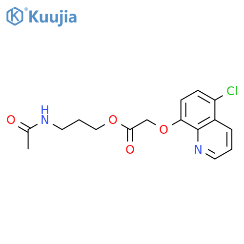 Acetic acid, [(5-chloro-8-quinolinyl)oxy]-, 3-(acetylamino)propyl ester structure